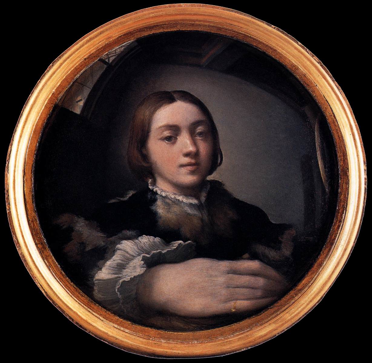 Autportrait dans un miroir convexe, c. 1524, PARMIGIANINO